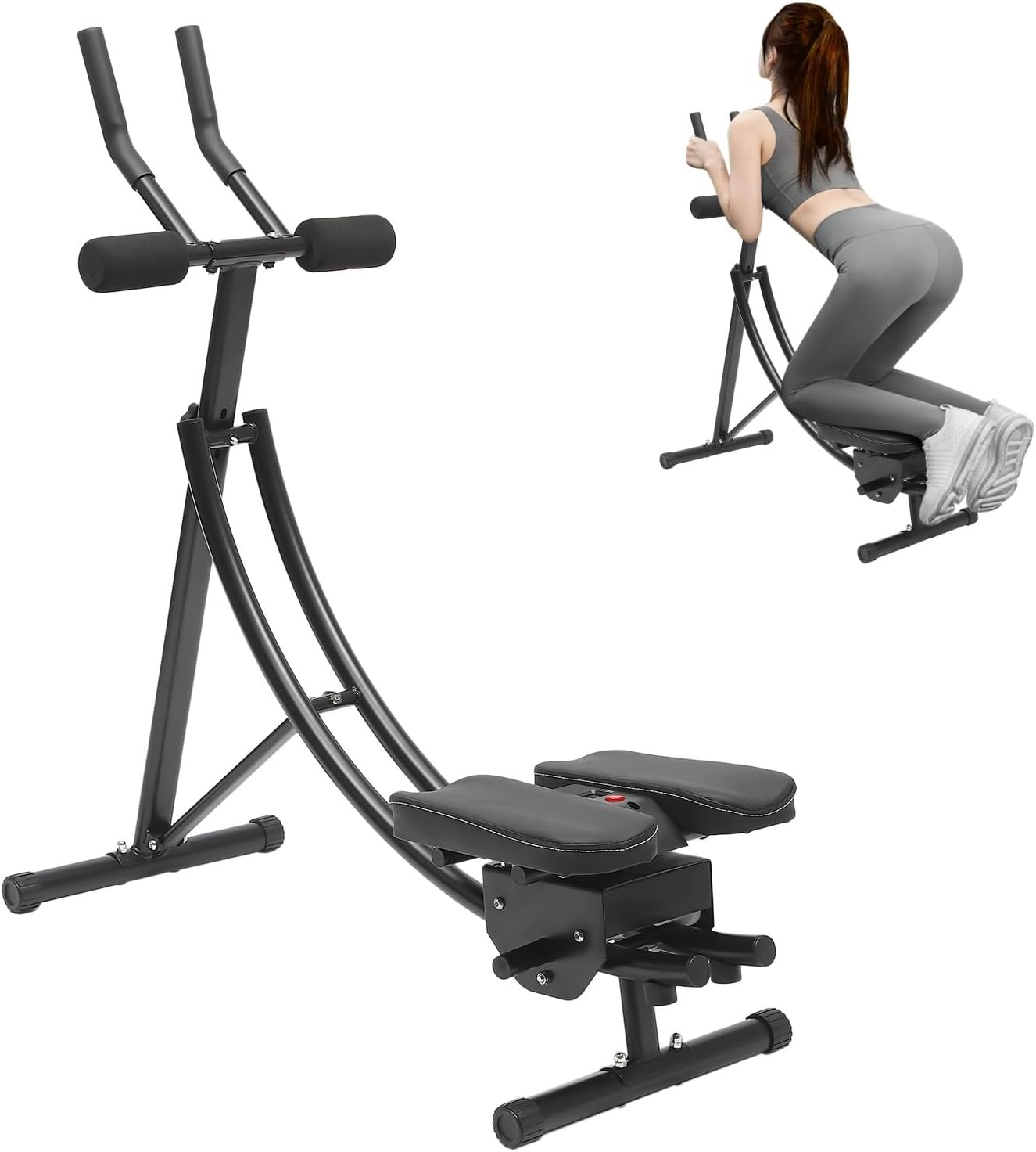 Ab Machine for Home Gym, Ab Workout Equipment for Women, Foldable, Knee Protection, Abdominal Trainer for Stomach Workout