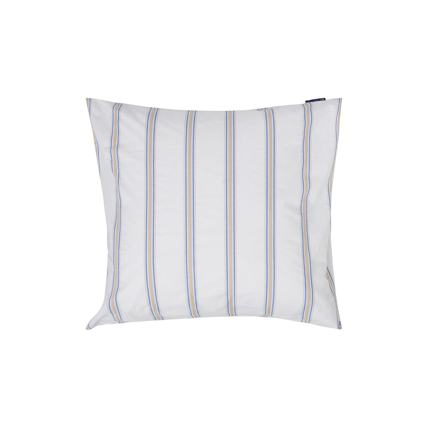 Dobby Striped Washed Cotton Percale Pillowcase, white/blue/beige