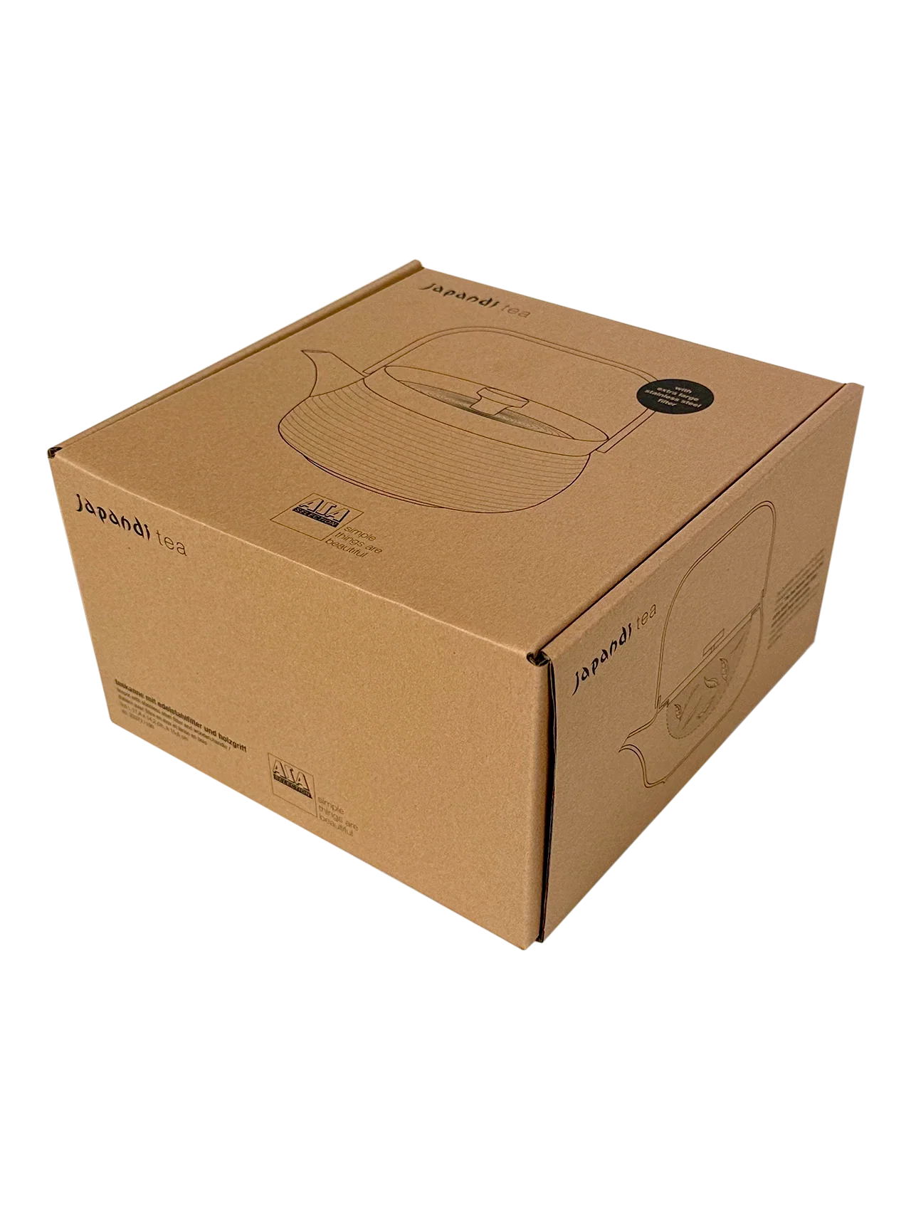 teekanne mit Holzgriff, black
