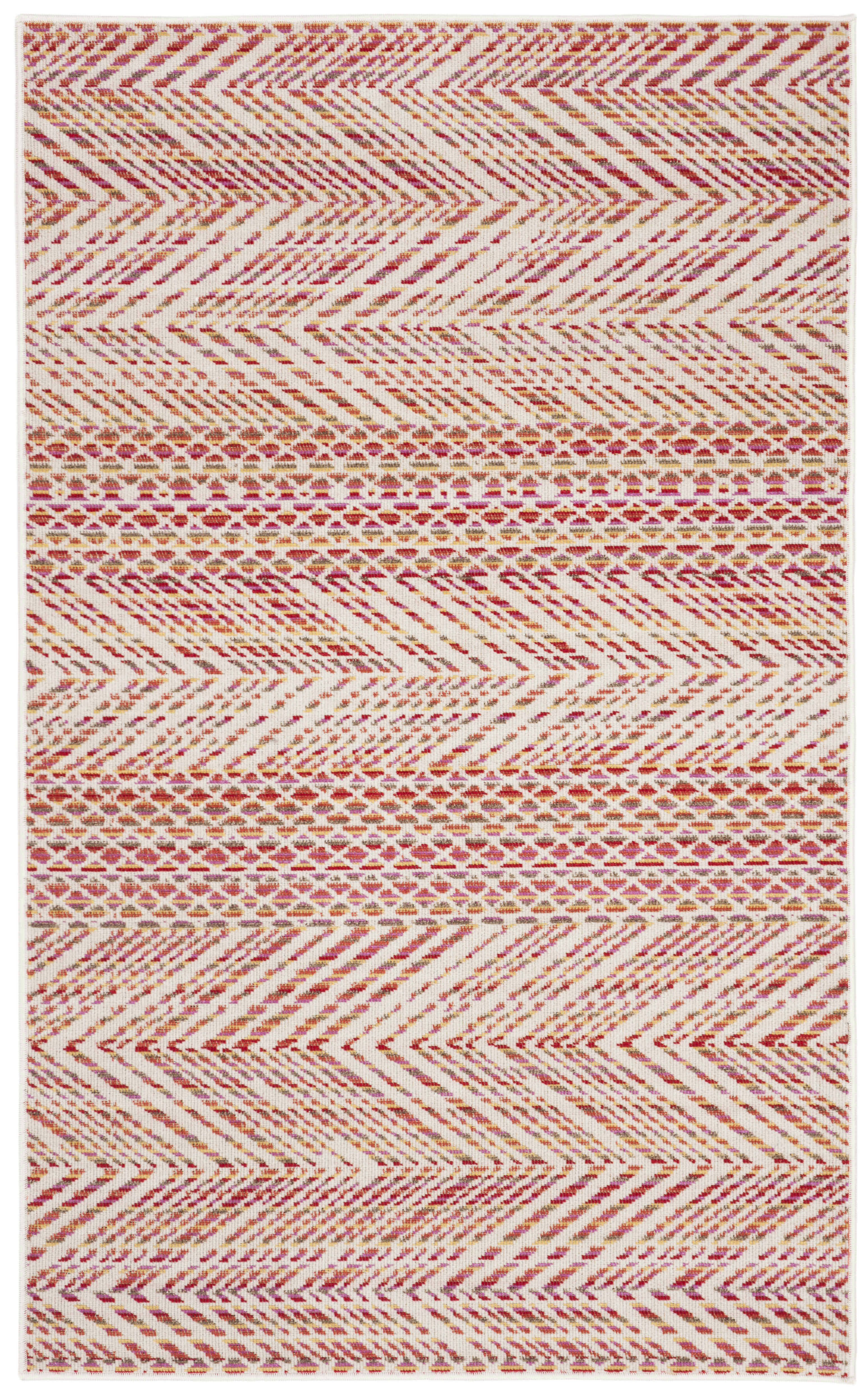 MONTAGE - Tapis interieur & exterieur en rose & multi, 91 x 152 cm