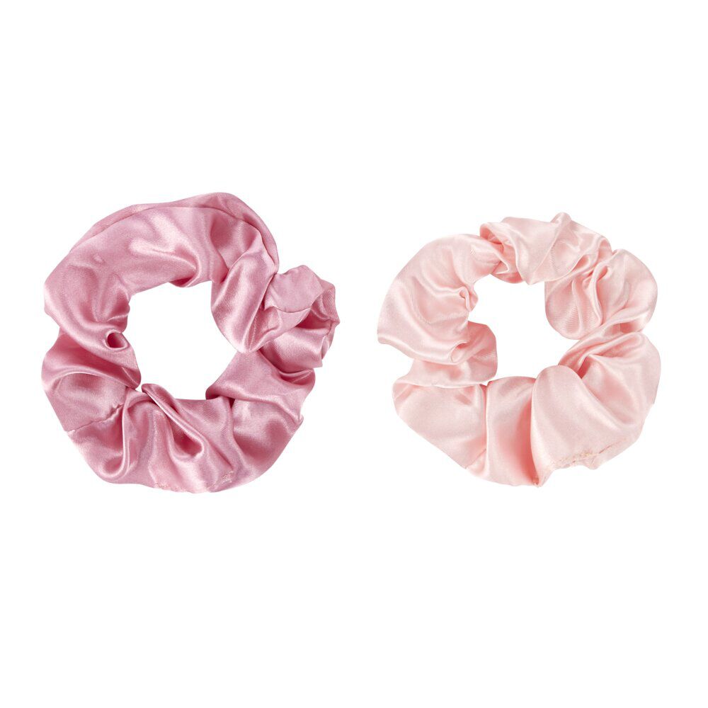 Chouchou satiné x2 en tissu uni Ø11cm (2 modèles)