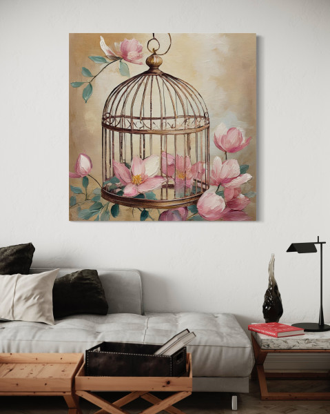 Feeby Obraz na płótnie, shabby chic, kwiaty 30x30