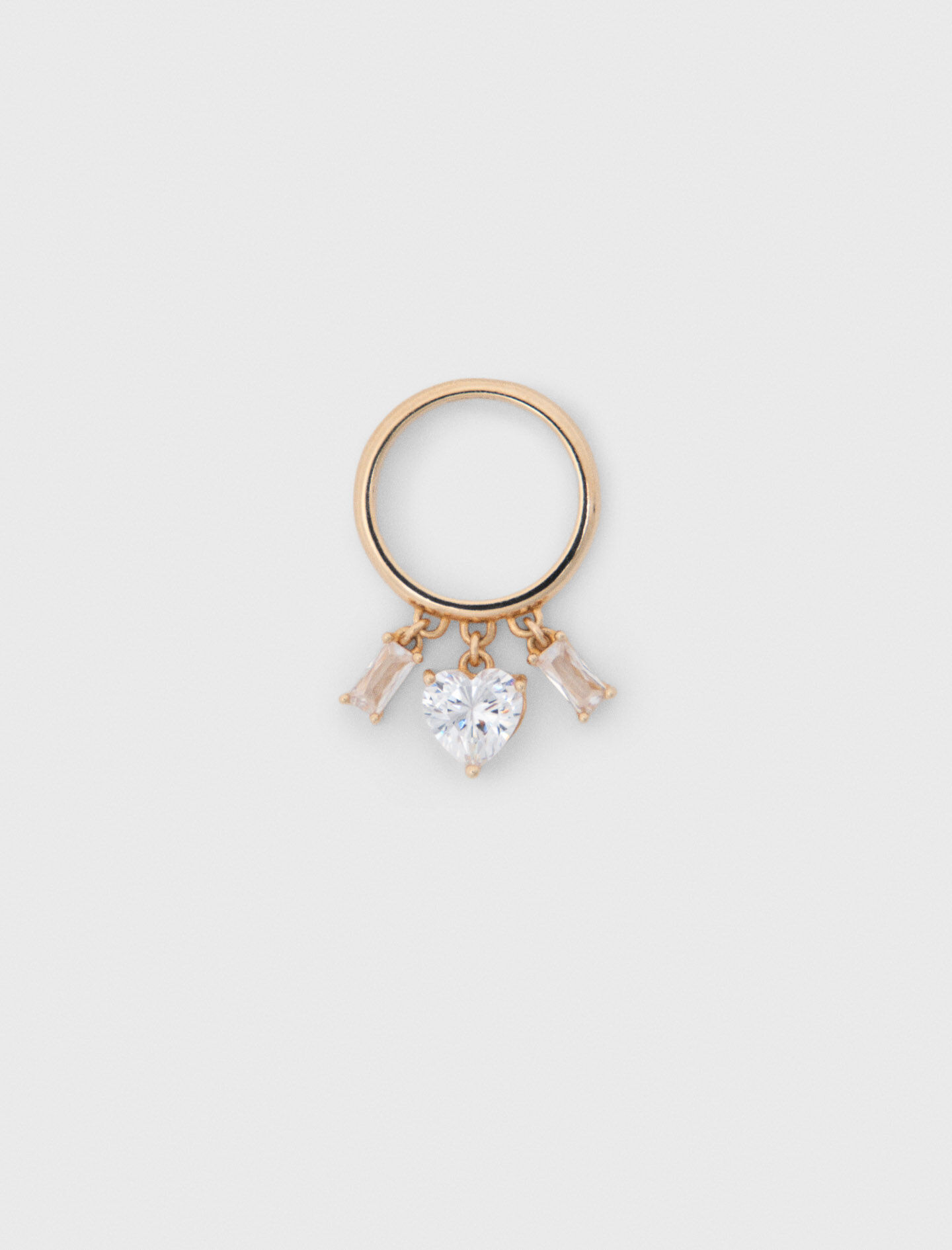 Bague dorée à bijoux strassés