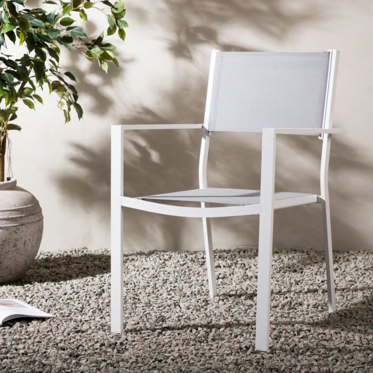 COCOA - Lot de 2 chaises de jardin modernes gris