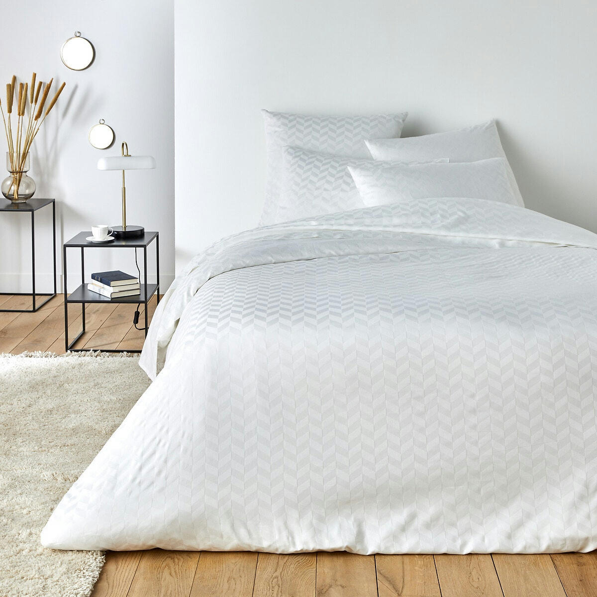 Drap plat satin de coton chevron, Scenario