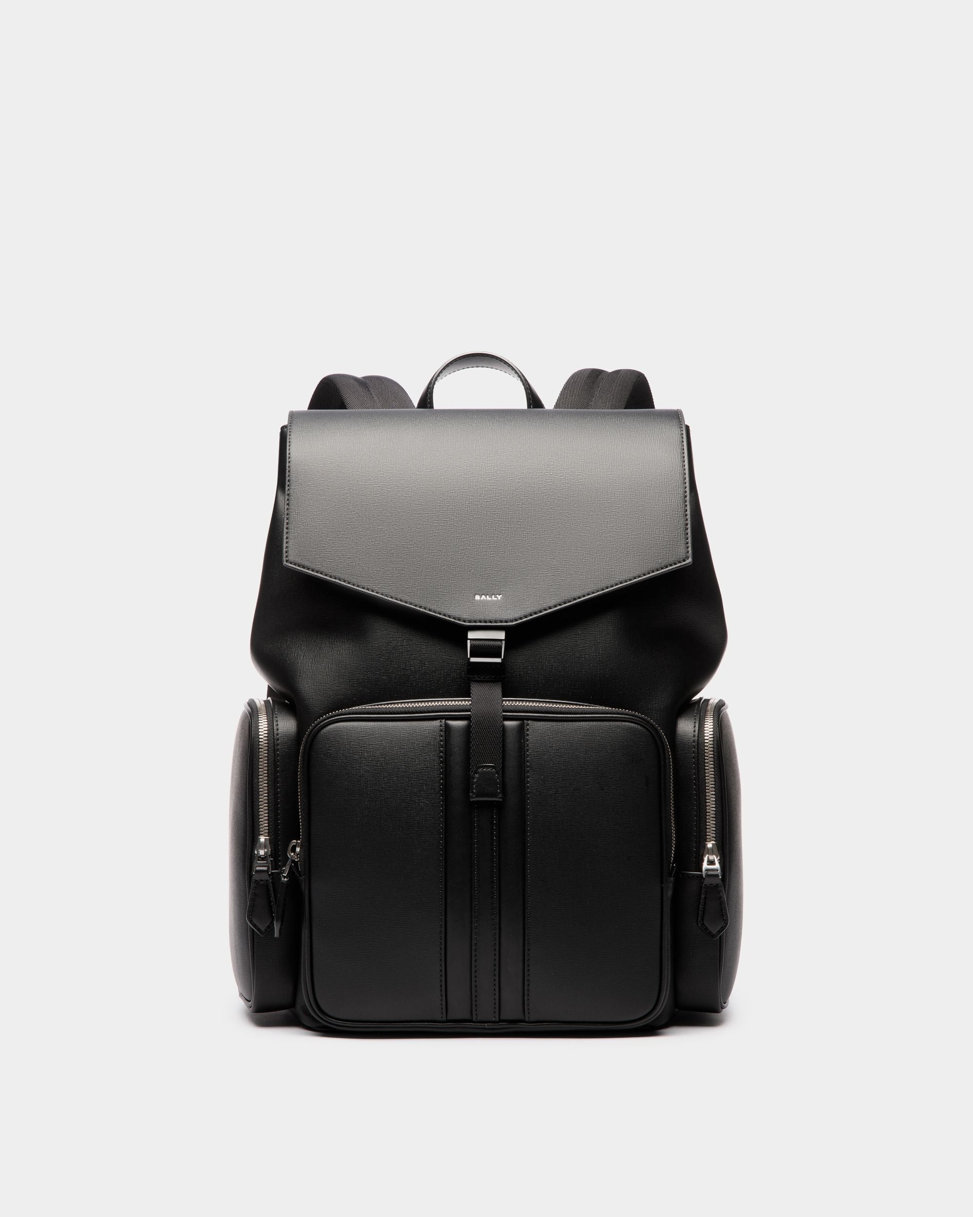 Mythos Rucksack Aus Recyceltem Leder In Schwarz