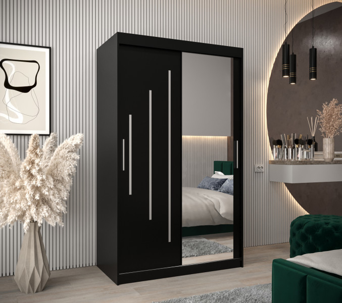 Szafa przesuwna Garderoba YORK 2 120 czarny/czarny