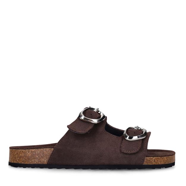 Bruine suède slippers