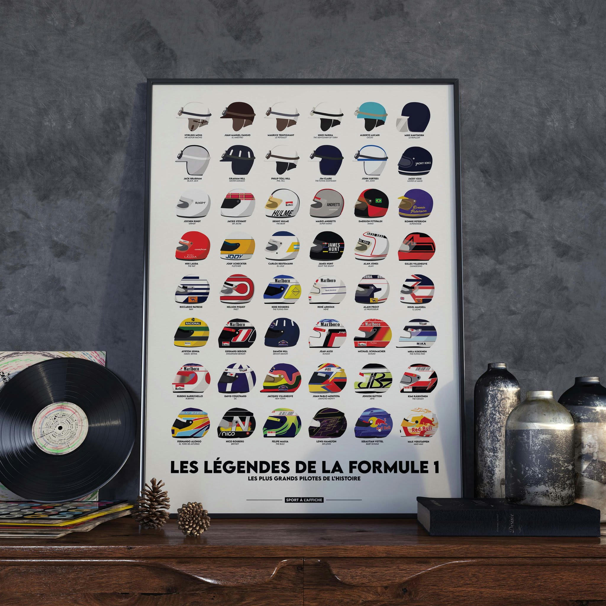 AUTO-MOTO - Affiche Formule 1 - Les Légendes de la F1 - 40 x 60 cm