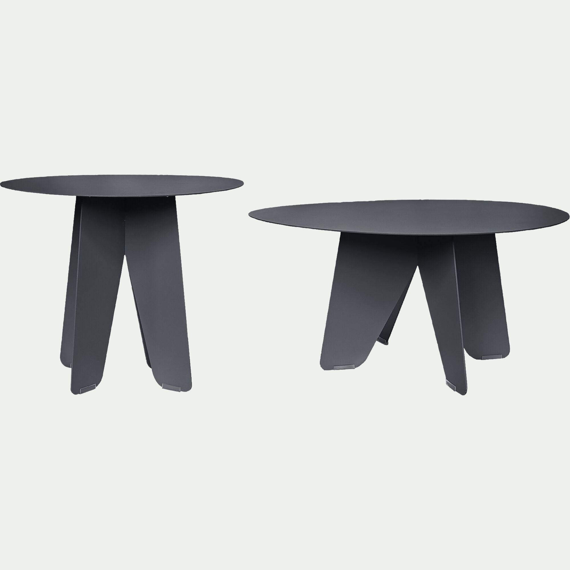 PERTUIS - Table basse ovale en acier l56xH45cm - bleu