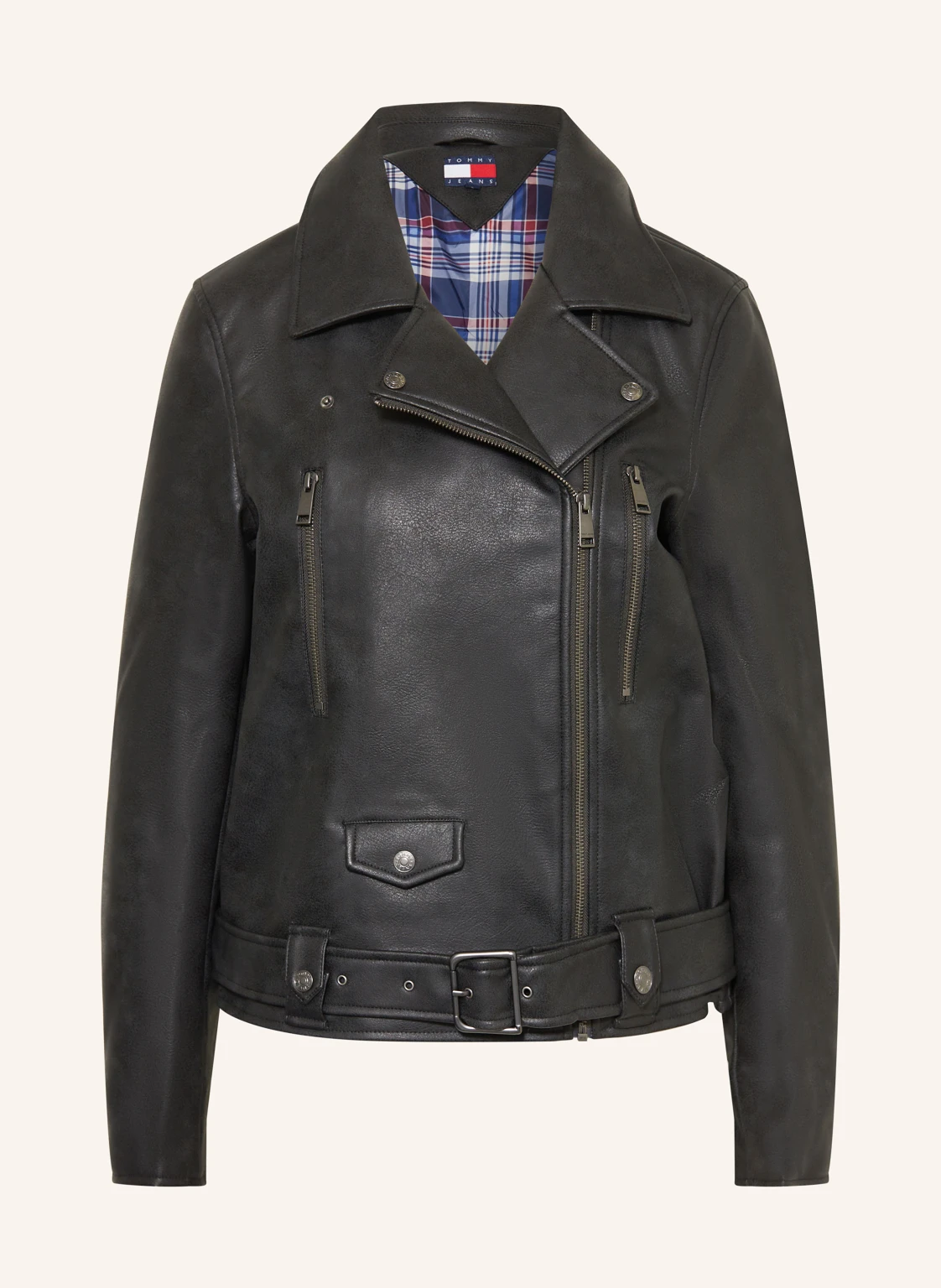 TOMMY JEANS Bikerjacke in Lederoptik