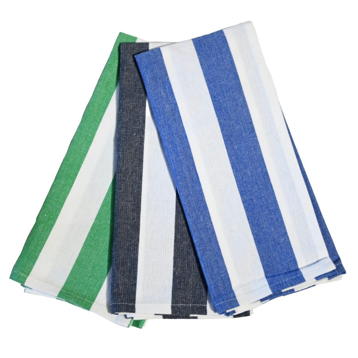 MELROSE - 3 torchons assortis coton  ocean/marine/amande 45x70 cm