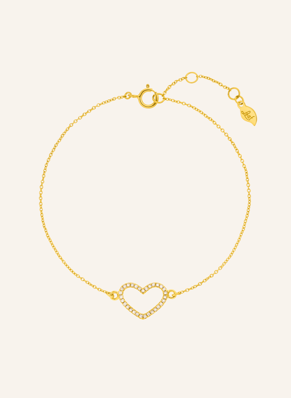 Leaf Armband HEART aus 18 Karat Gelbgold mit Diamanten