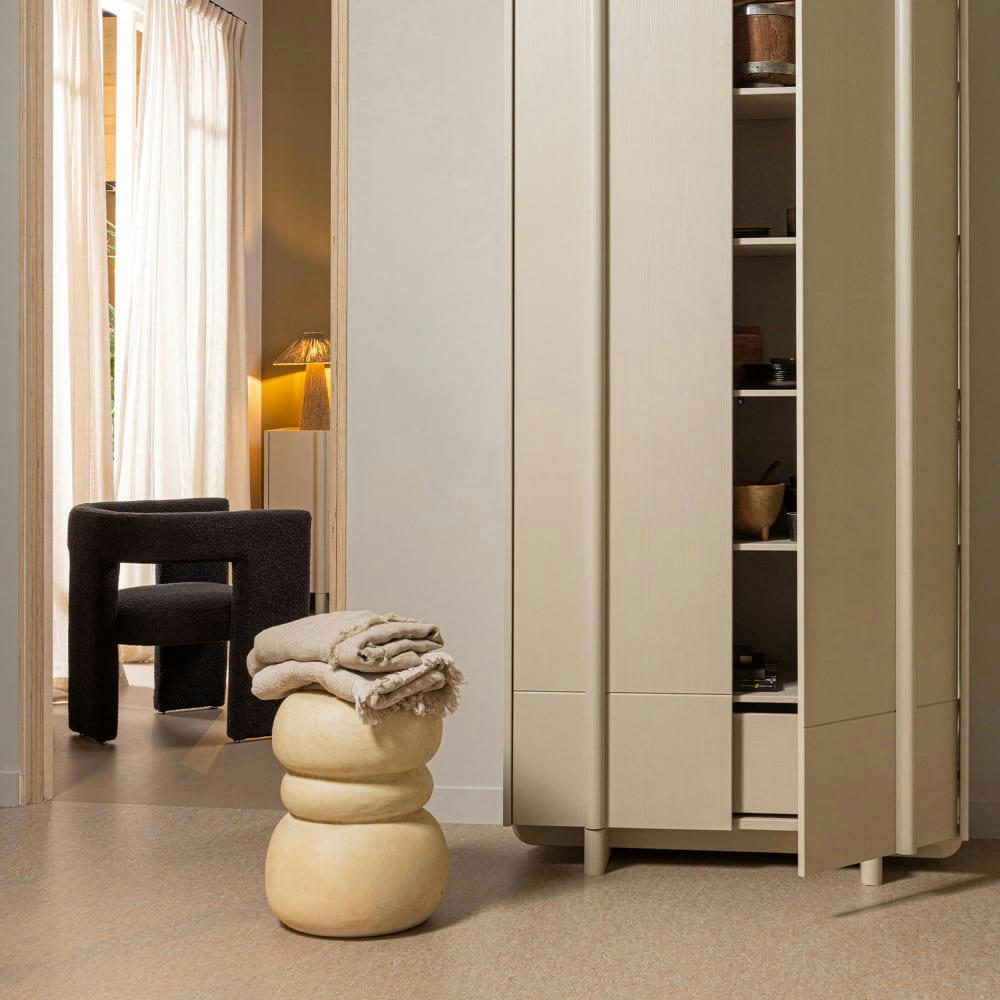 YVO - Table d'appoint en fibres d'argile D33cm naturel