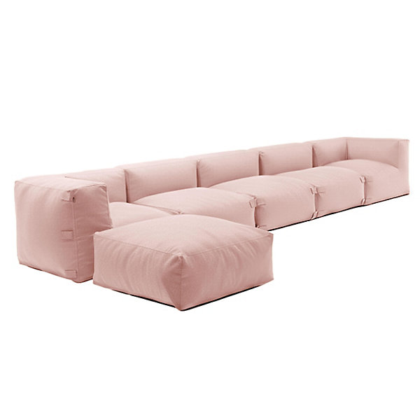 Canapé d'angle modulable 6 places rose poudré MixiOviala