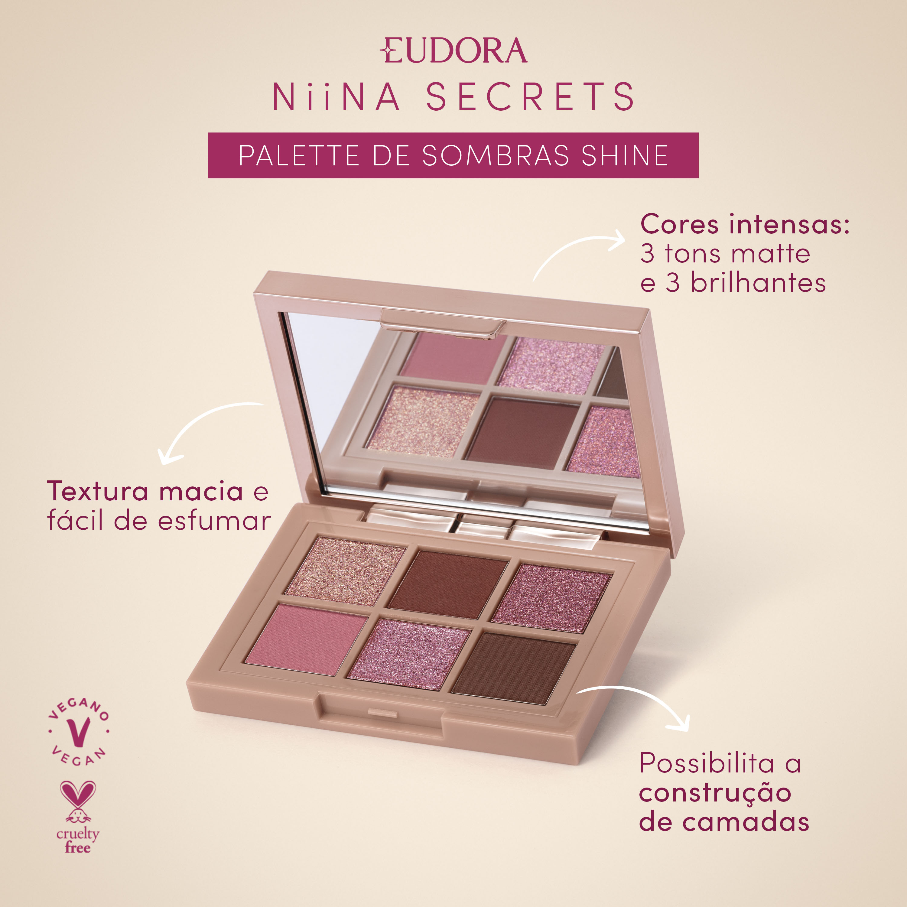 Paleta de Sombra Niina Secrets Rosé Shine