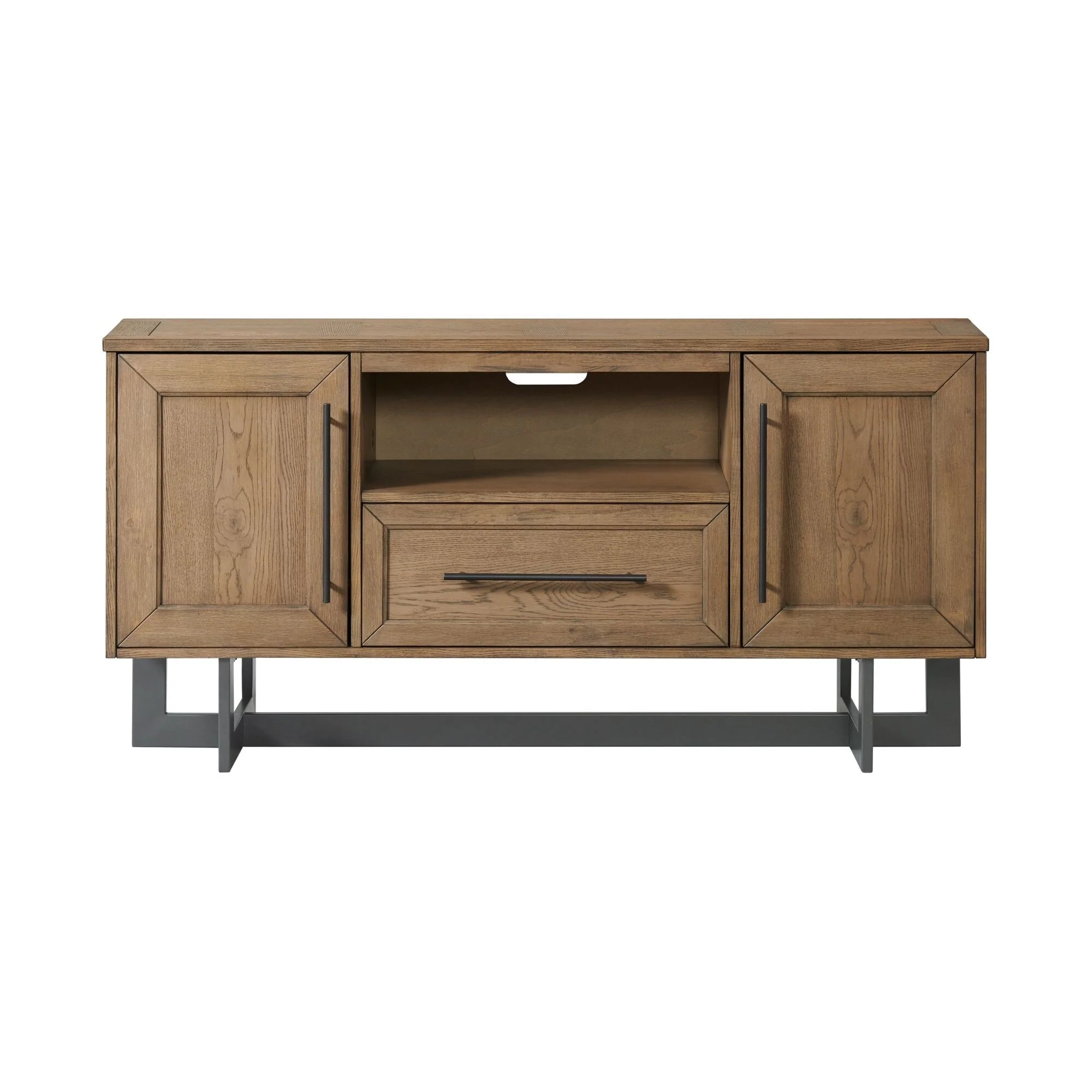Eden 60 Wide Media Console with Open Center Drawer, Rustic Dune