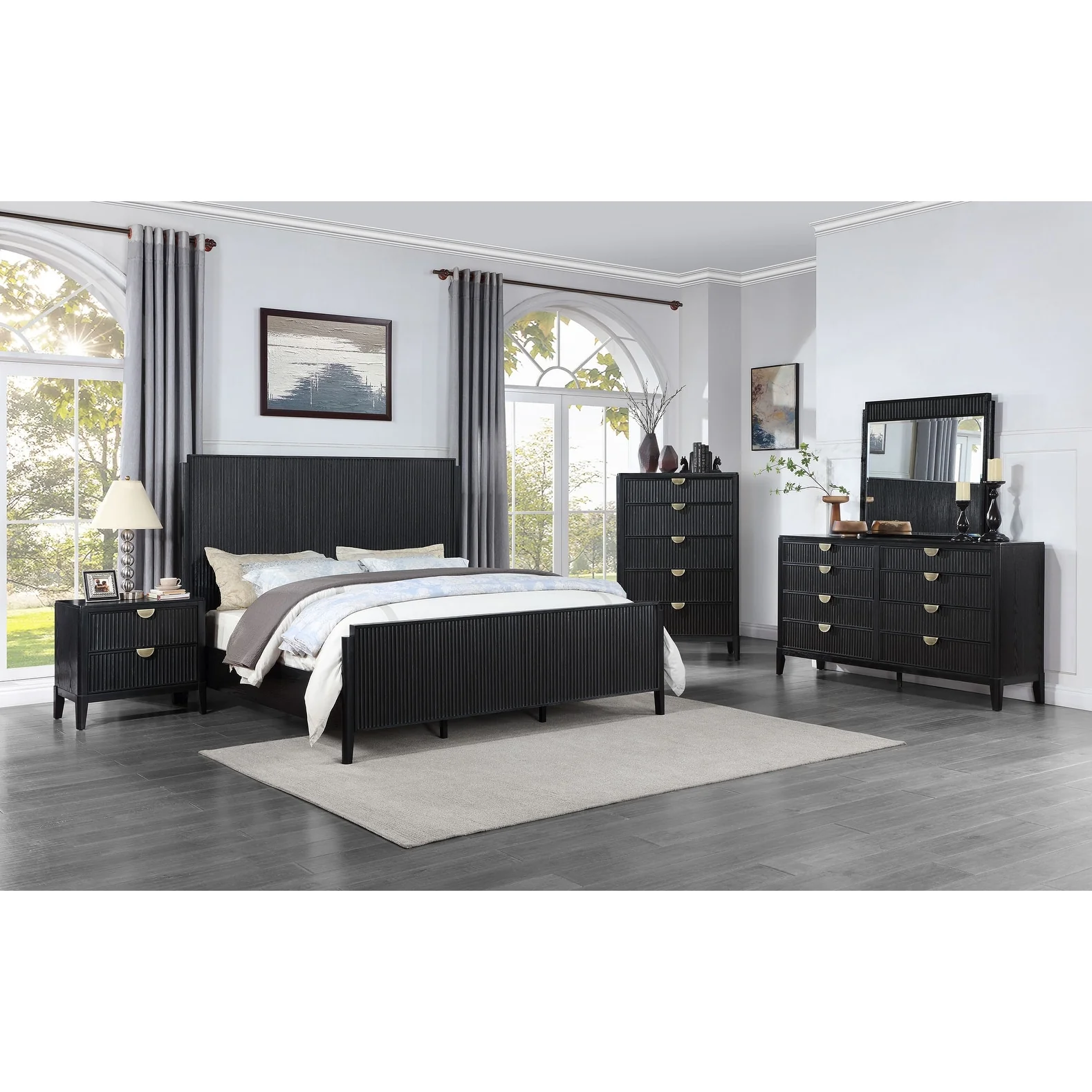Brookmead Transitional Panel Bedroom Set Black