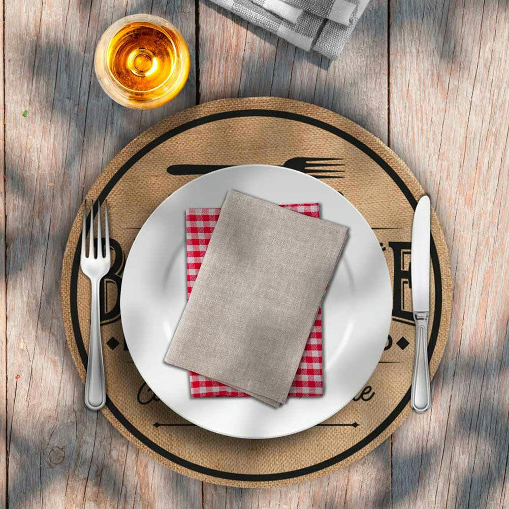 LES COPAINS D'ABORD - Set de table rond en toile de jute D38