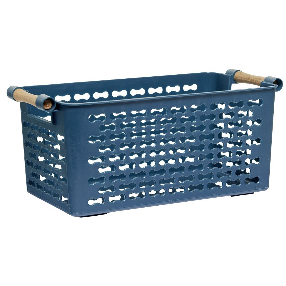 Panière en plastique avec poignée bois 4L (plusieurs modèles)