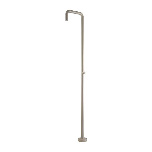 Douche de piscine en acier 316 beige avec diffuseur anticalcaire et robinet