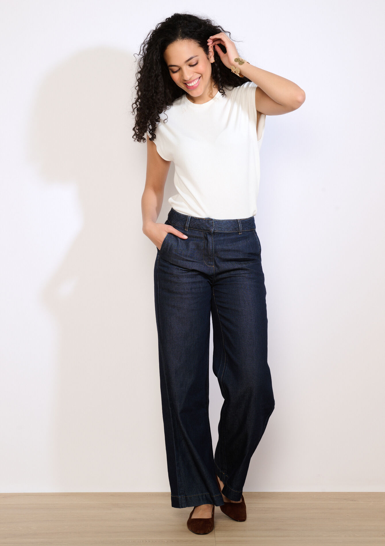 Wijde jeans met hoge taille