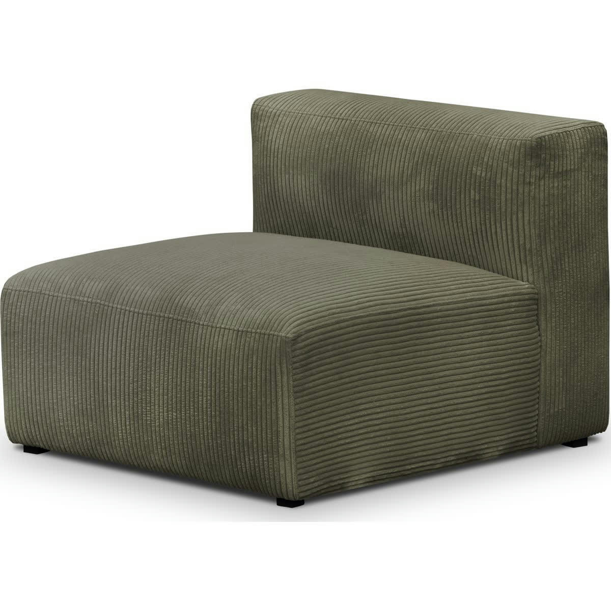 MODULO - Chauffeuse sans accoudoirs modulable en velours côtelé vert kaki