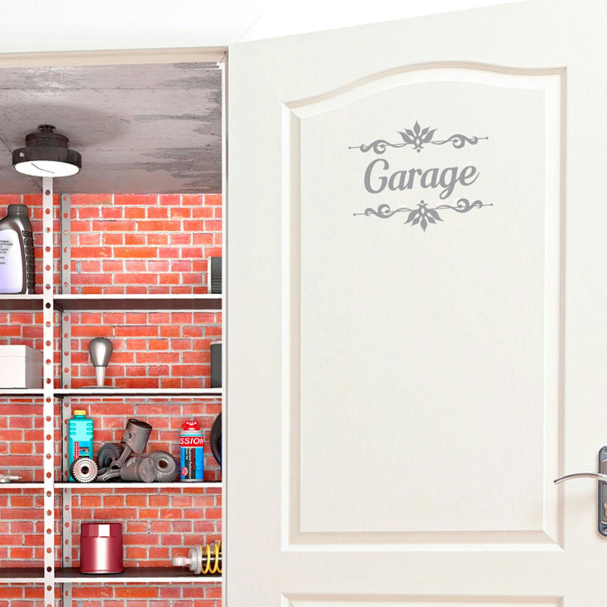 GARAGE - Sticker décoratif de porte garage L20cm