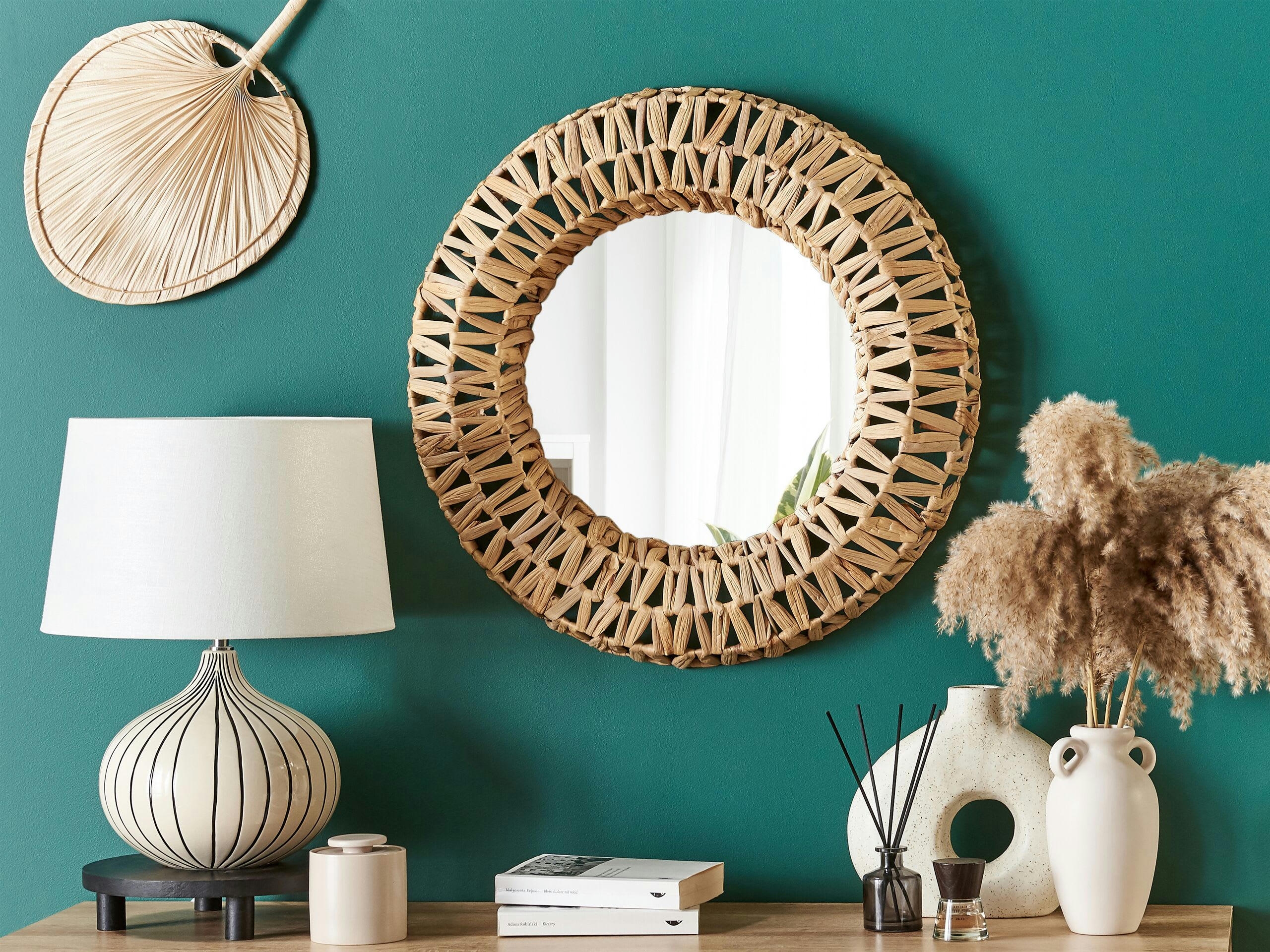 SABAOI - Miroir en rotin naturel 58x58