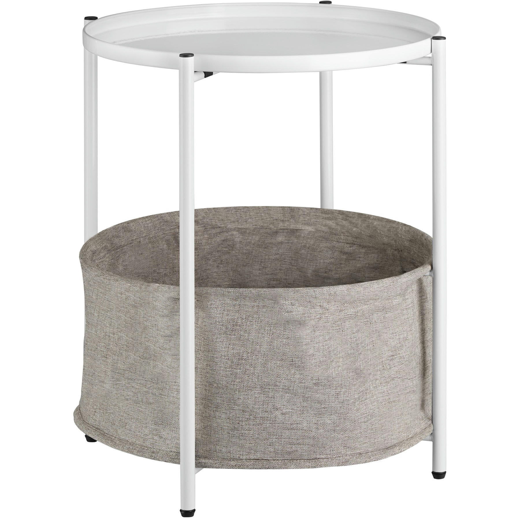 - Table d'appoint en Acier et polyester blanc