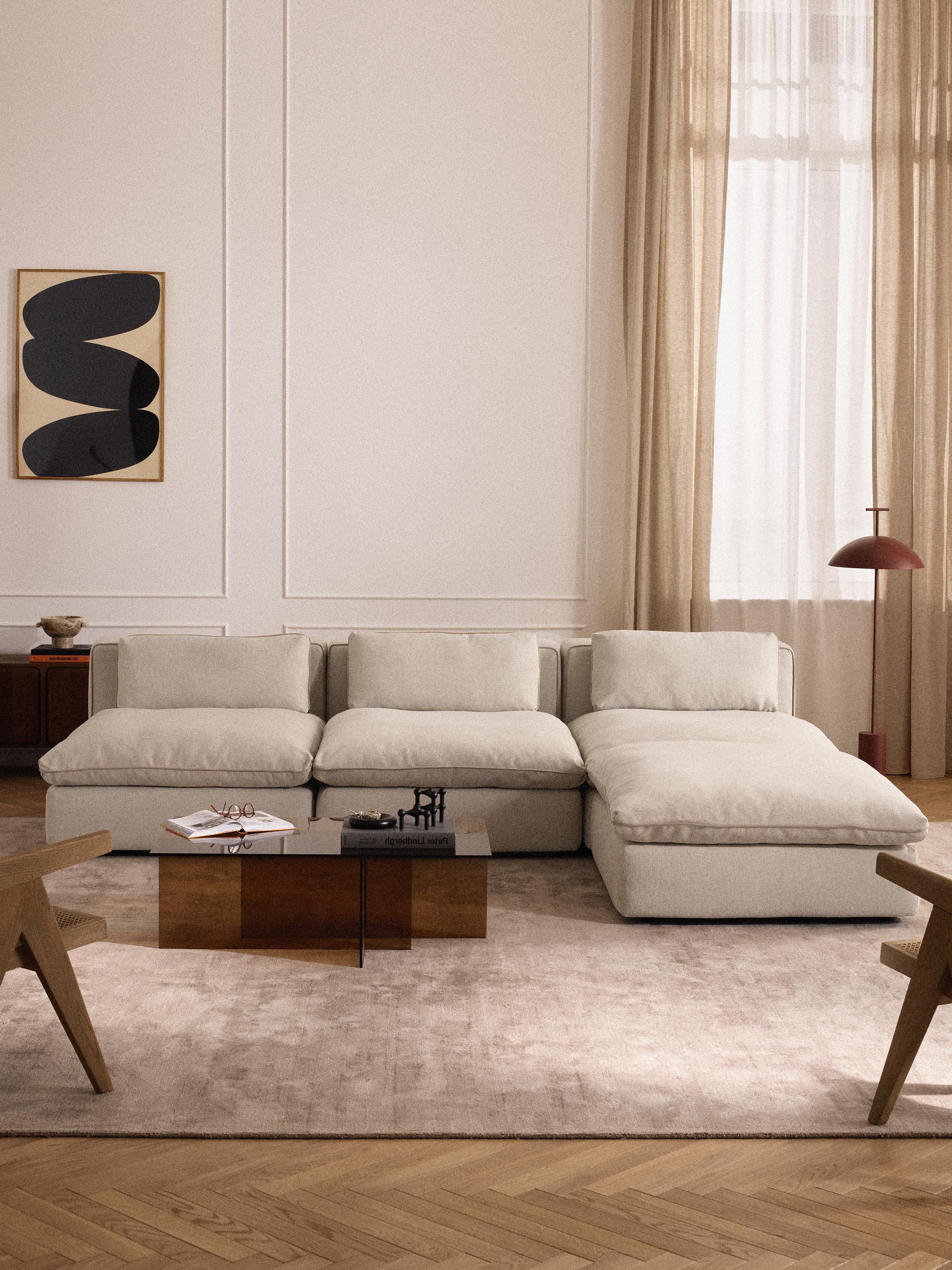 Modulares XL-Sofa Felix mit Hocker (links/rechts)
