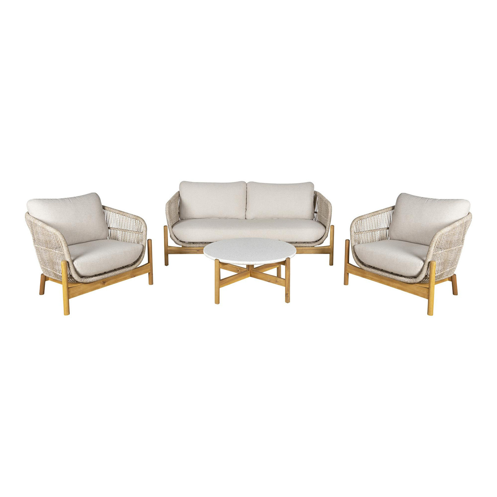ZESTAW OGRODOWY Terracina z akacji sofa, dwa fotele i stolik