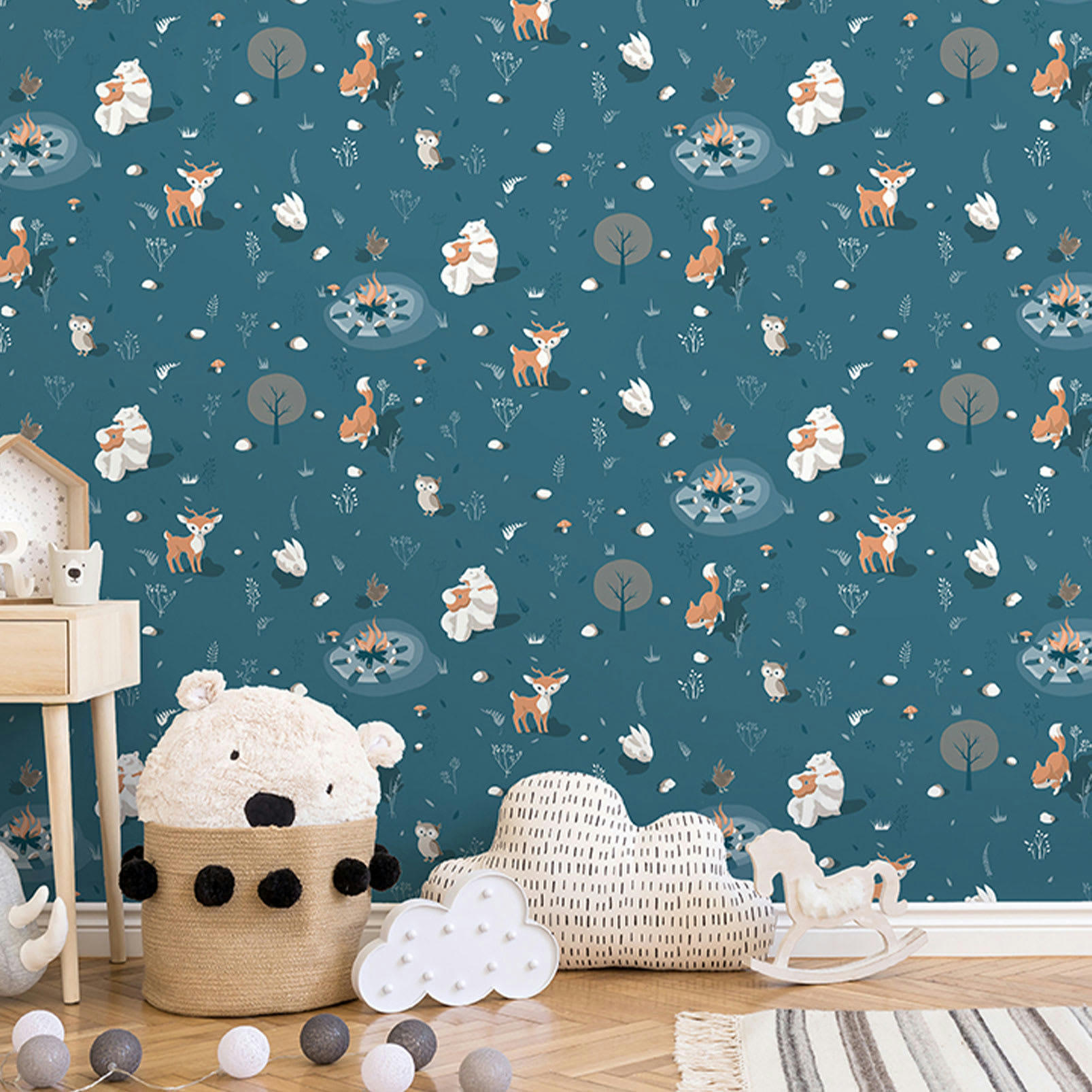 - Papier peint enfant Les amis de la forêt 0,53x10 mètrescm