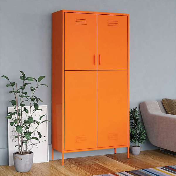 Garde-robe Orange 90x50x180 cm Acier vidaXL