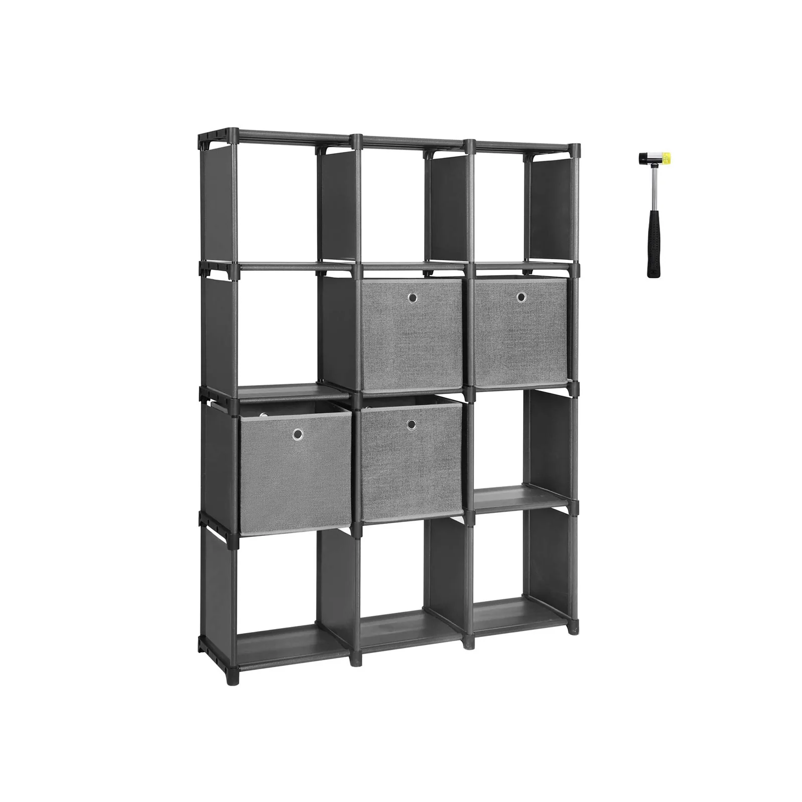 Étagère 12 casiers gris noir