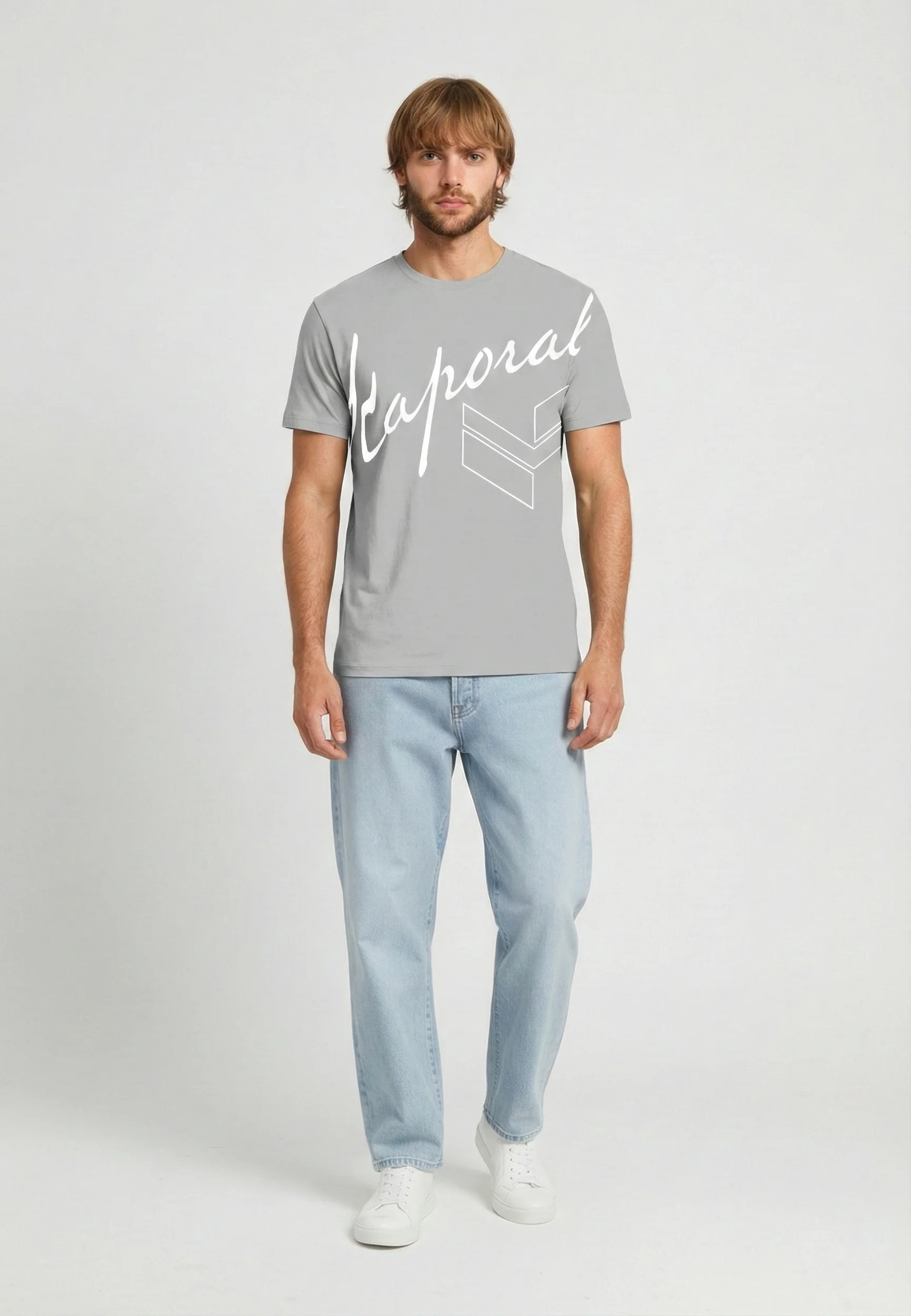 T-shirt manches courtes regular gris coton KULAN
