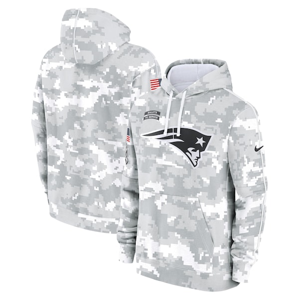New England Patriots Nike 2024 Salute to Service Club Fleece Pullover Hoodie - Arctic Camo