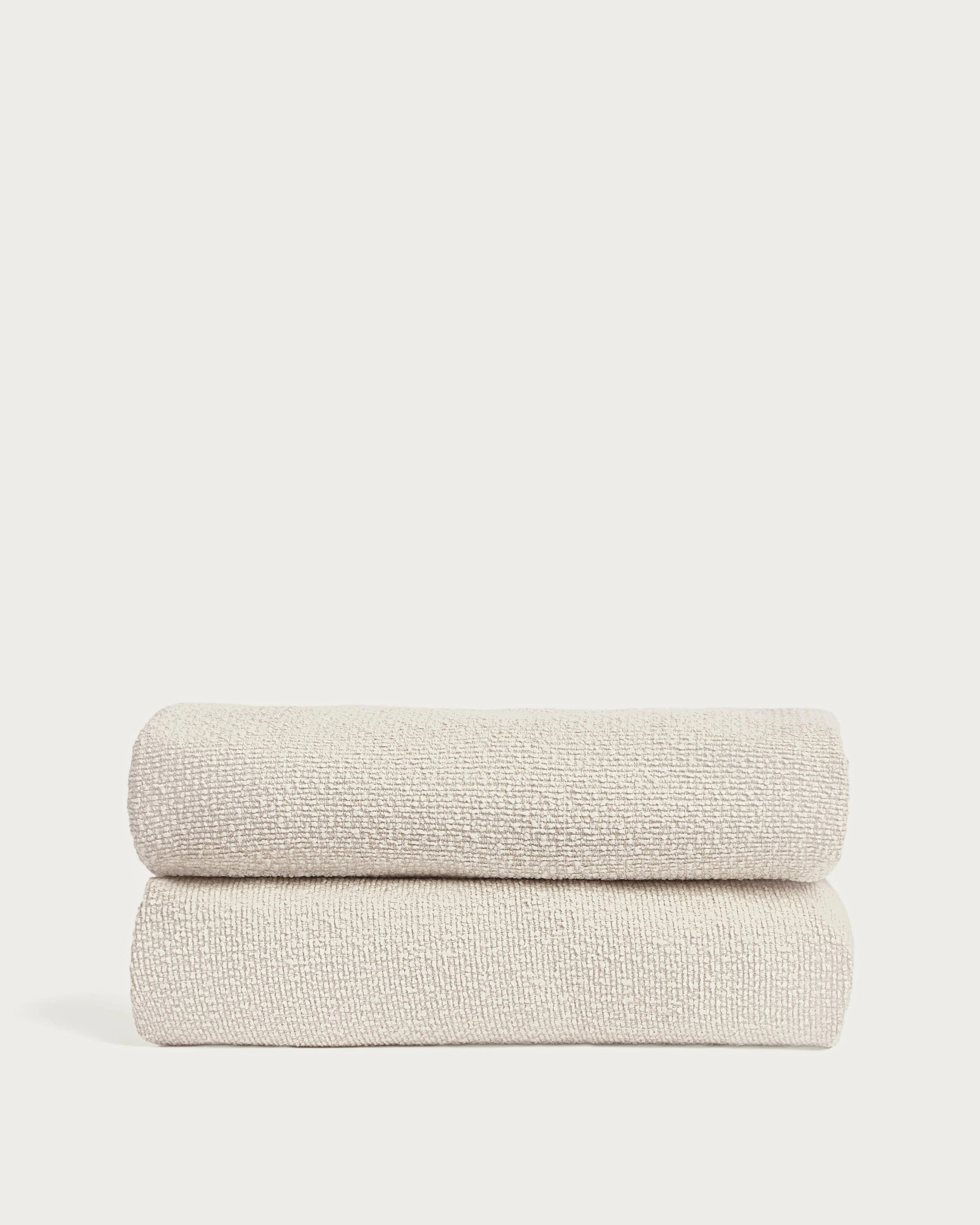 Martina bed cover in ecru chenille for mattress 160 x 200cm