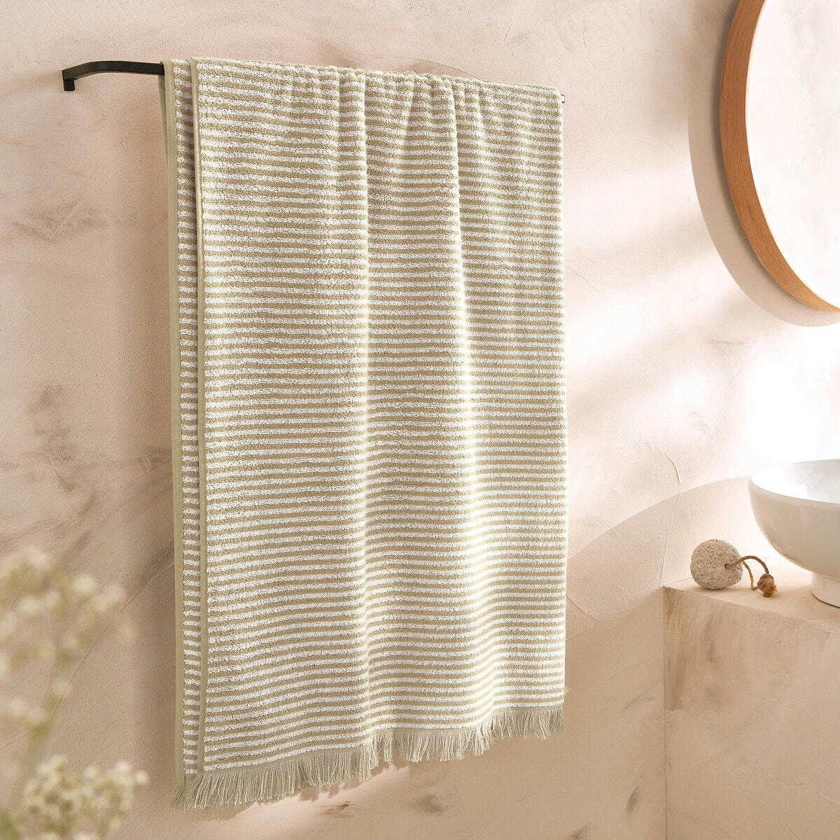 Maxi drap de bain éponge rayée Malo