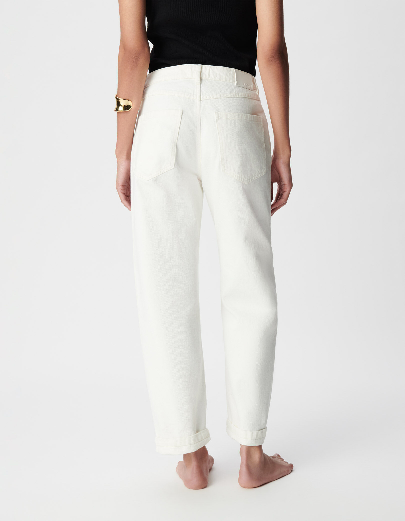 Jean droit blanc 7/8e Anders Femme
