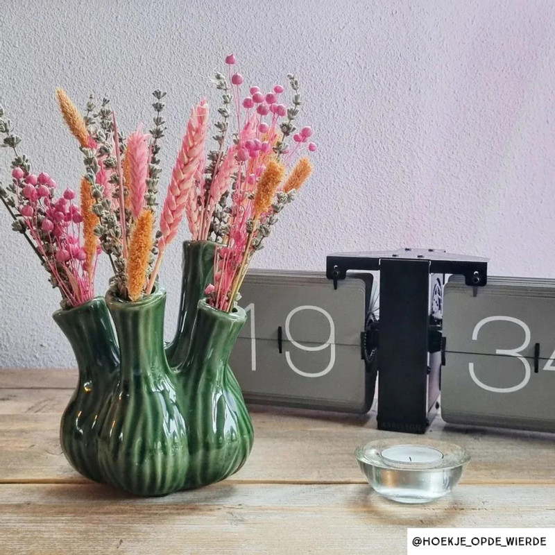 Tulpenvaas klein - groen - &Oslash;13.5x16 cm