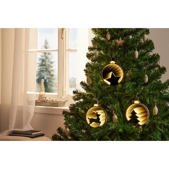 Christbaumschmuck »Infinity«, 3-D Effekt, warmweiss, silber