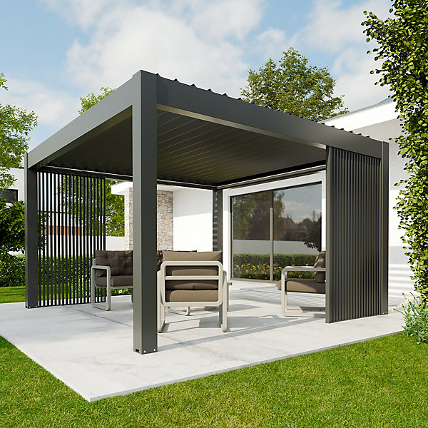 Panneau décoratif 5 pour pergola gris anthracite 7016 H.225 x l.120 cm 4ALU