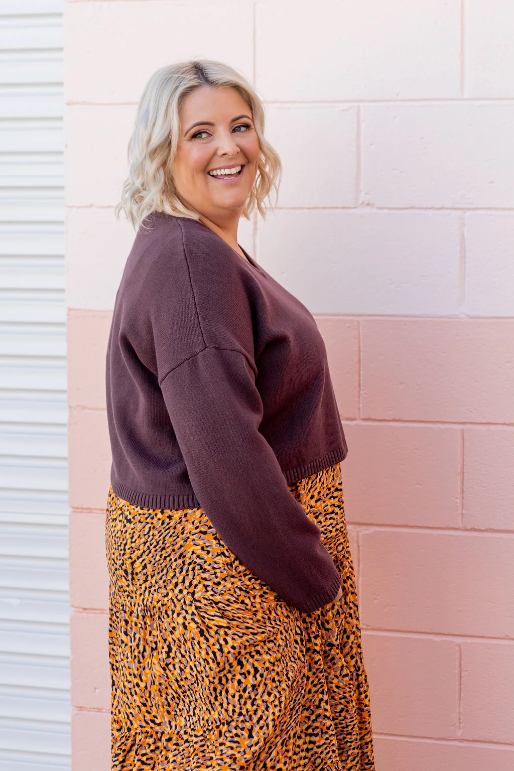 Blakely Crop Knit in Chocolate