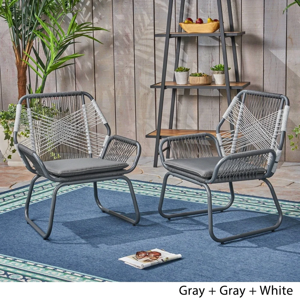 Idaho Outdoor Rope Club Chairs (Set of 2) by Christopher Knight Home