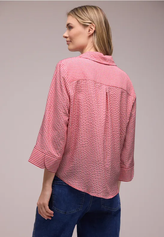 3/4-Arm Bluse in Seersuckerqualität