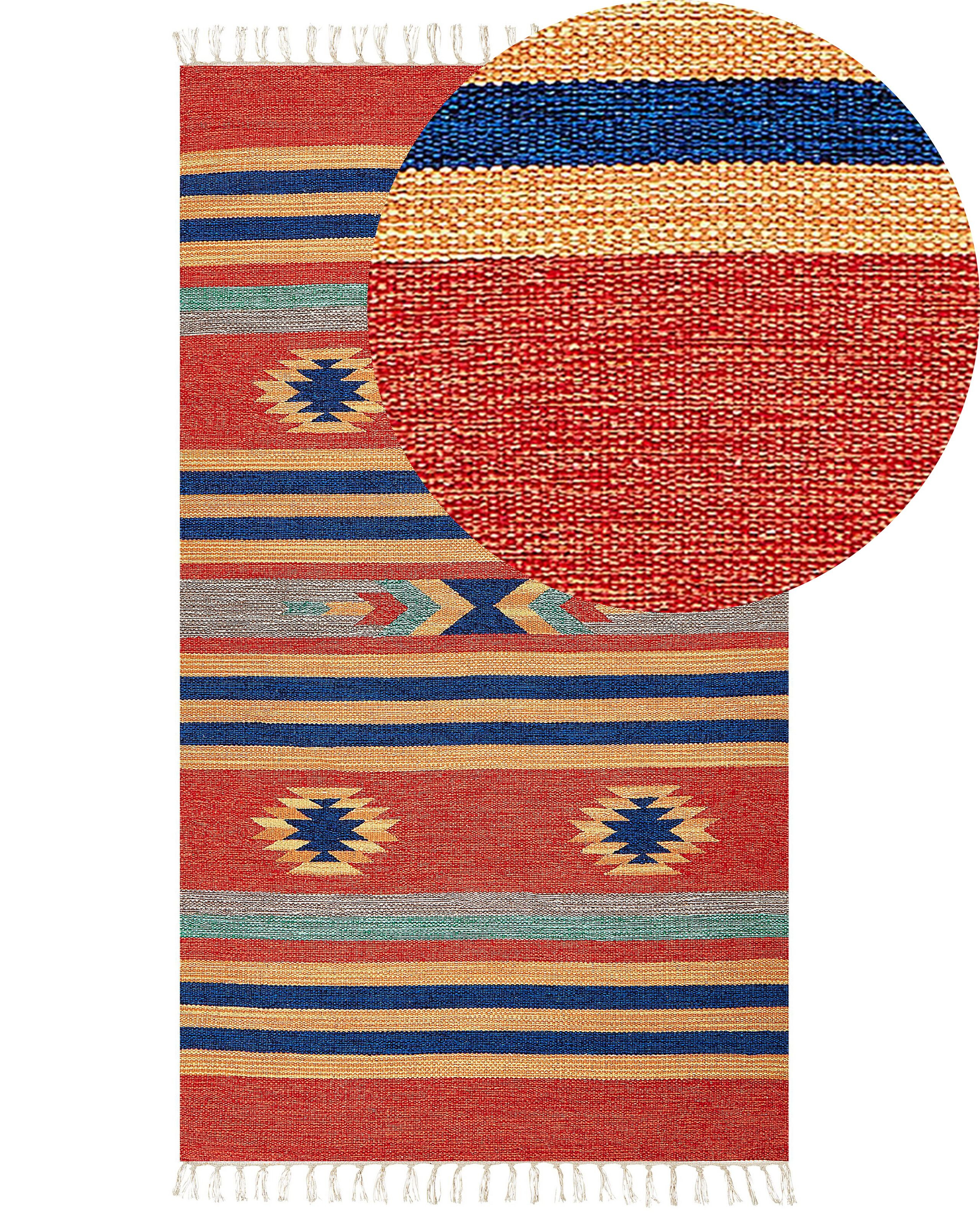 Dywan bawełniany kilim 80 x 150 cm wielokolorowy