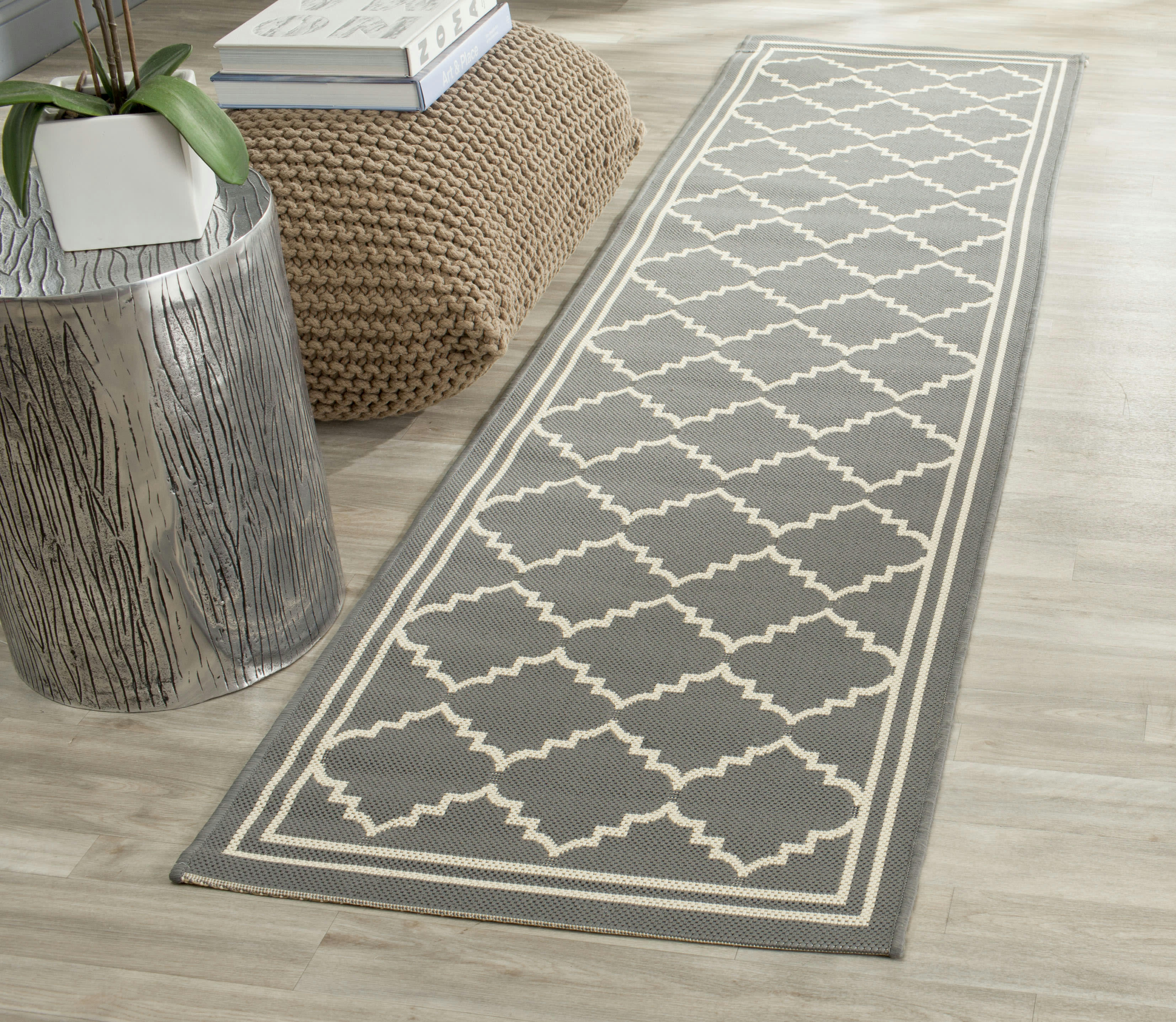 COURTYARD - Tapis interieur & exterieur en gris & beige, 69 x 244 cm