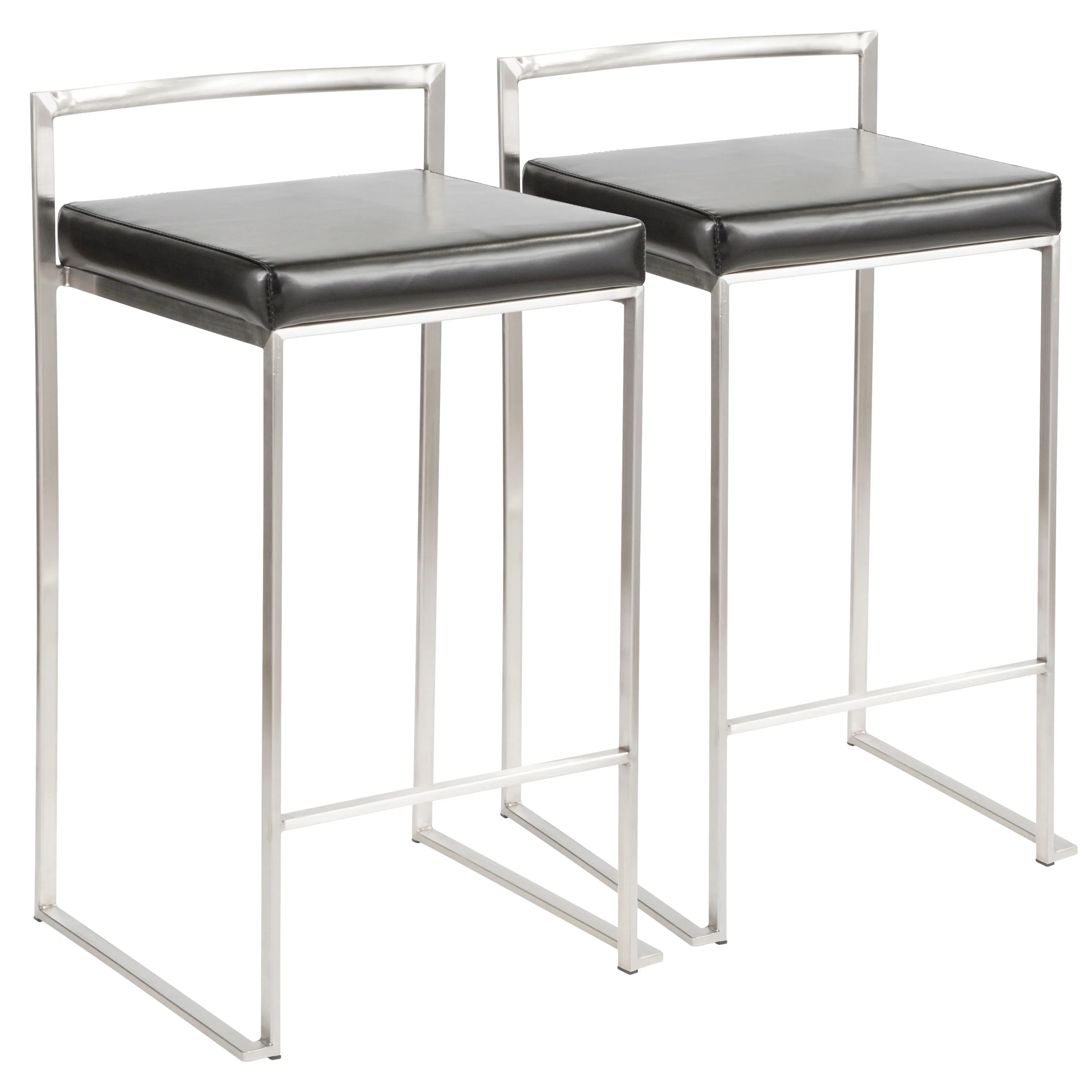 Silver Orchid Forrest Stainless Steel Stackable Fully Welded Counter Stool (Set of 2)