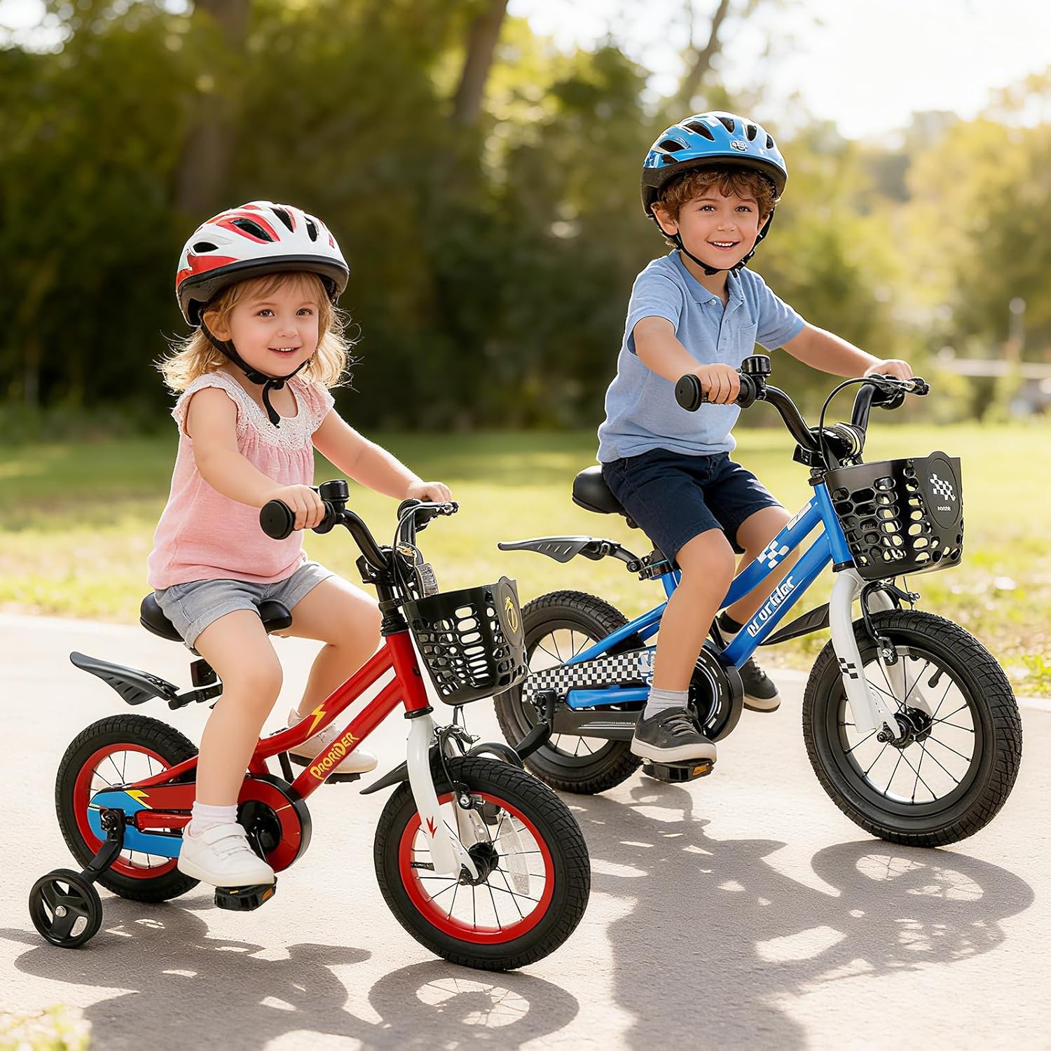 BABY JOY Kids Bike, 12 14 16 18 Inch Boys Girls Bike for 3-8 Years w/Training Wheels, 20 Inch Children Bicycle for 8+ Teens w/Kickstand, Handbrake, Coaster Brake & Removable Basket, Sporty Bicycle